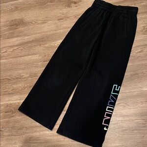 Nike Girls Black Sweatpants with Colorful Logo